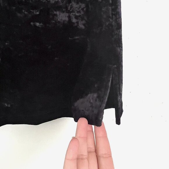 Citron Santa Monica Size S Silk Blend Velvet Top Sleeveless Scoop Neck Black - Picture 3 of 9